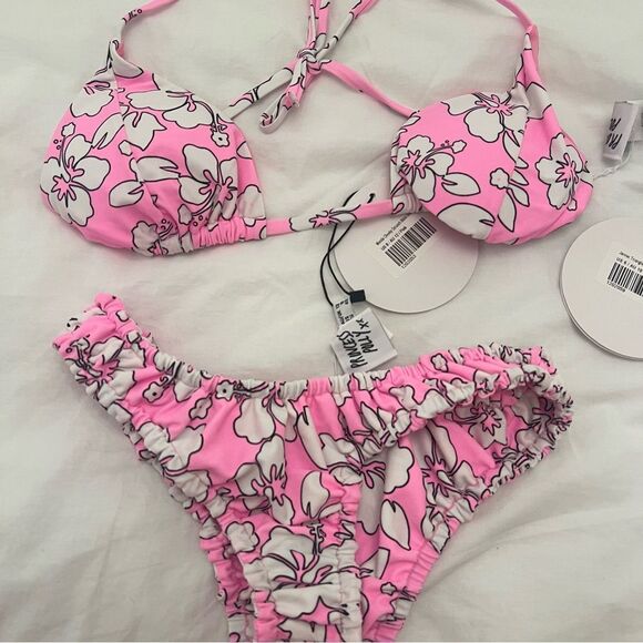Princess Polly Pink Hibiscus Floral Bikini - Picture 3 of 5